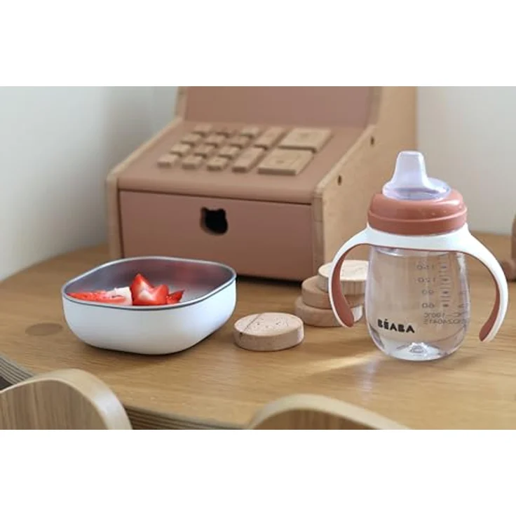 Beaba Lerntasse 2in1, Babyflasche mit 210ml Fassungsvermögen, terrakotta, spülmaschinen- und mikrowellentauglich – Bild 6