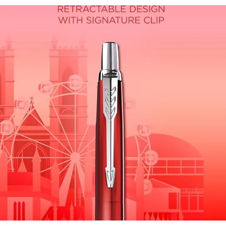 Parker Pen Parker Jotter SE London, Kugelschreiber mit roter Lackierung, Lasergravur Londoner Skyline, limitierte Sonderedition – Bild 3