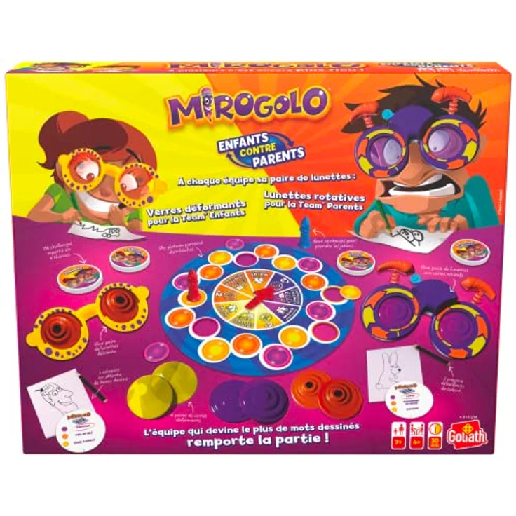 Goliath Toys Mirogolo Kind gegen Eltern, Brettspiel mit rotierenden Gläsern für noch mehr Action – Bild 3