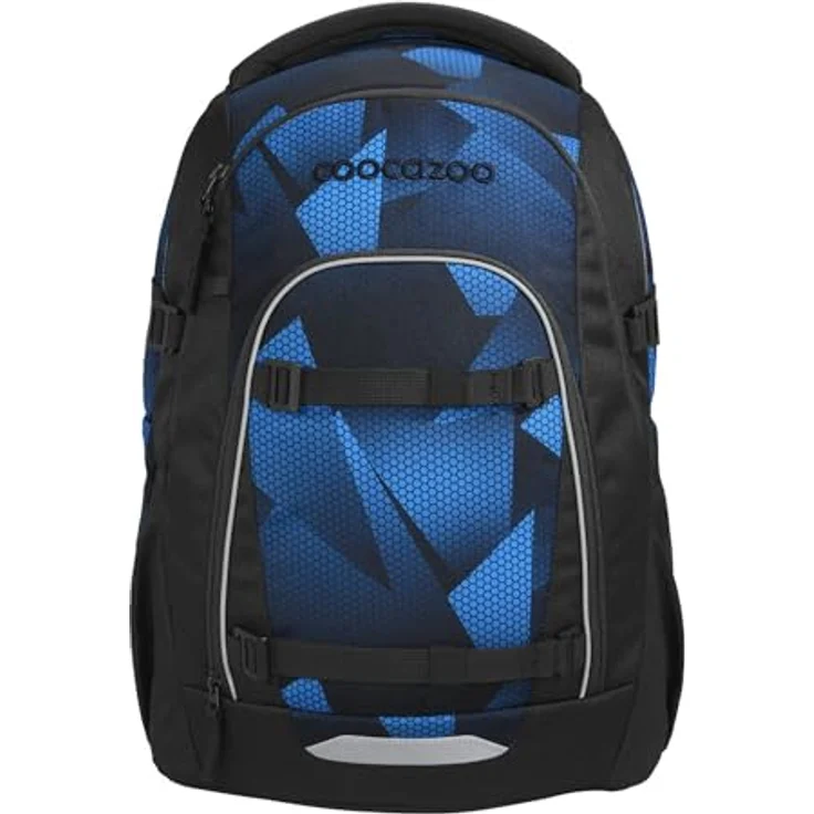 Coocazoo Mate Schulrucksack „Electric Ice”, ergonomischer Tornister, höhenverstellbar, schwarz-blau, 30 Liter, mit Brust- und Hüftgurt, ab der 3. Klasse – Bild 1