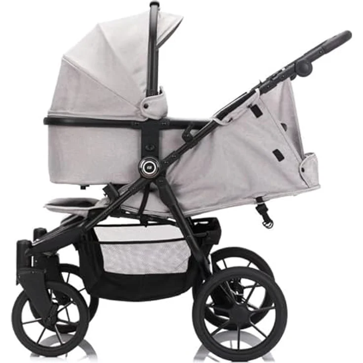 Fillikid Babywanne für Zwillingswagen Duette, komfortable Liegefläche 30 × 75 cm, grau – Bild 2