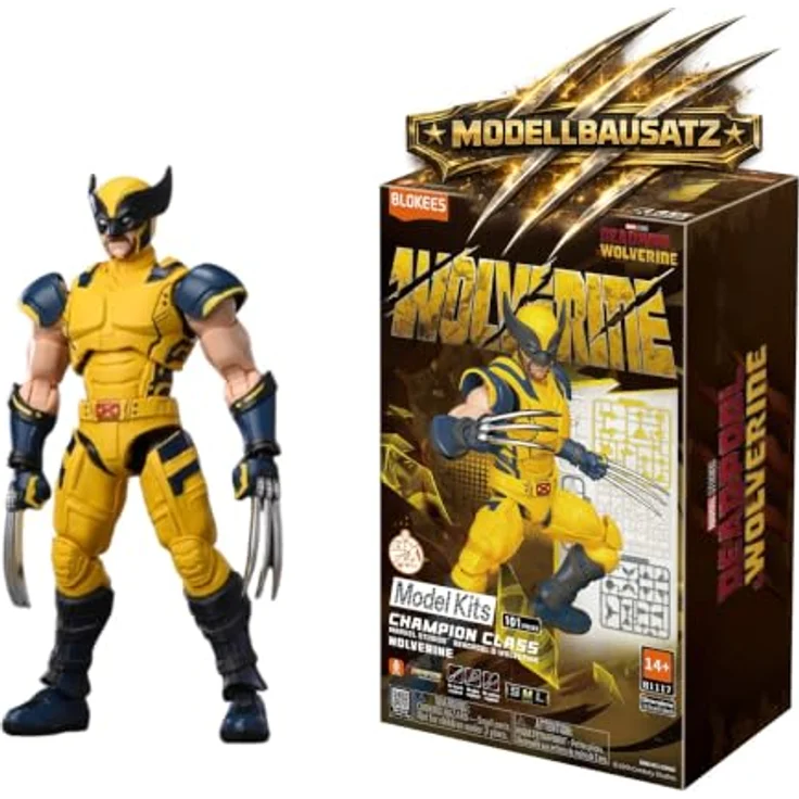 Dickie Blokees Marvel Wolverine, detailreiche Sammelfigur mit 101 Spielzeugteilen, 27,5 cm Höhe – Bild 1