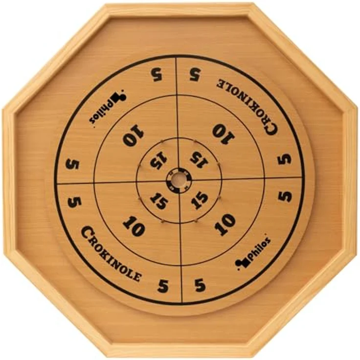 Philos 3320 - Crokinole 5 in 1, Brettspiel aus Schima Holz, für 2 - 4 Spieler, ab 6 Jahre – Bild 2