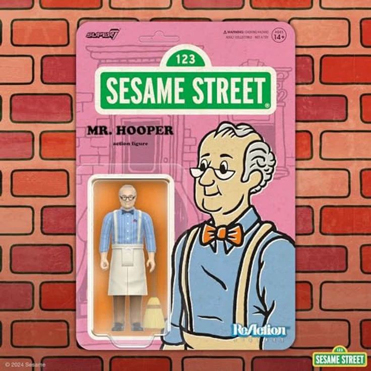 Super7 Sesamstraße Mr. Hooper, 9,5 cm große Actionfigur mit Besenzubehör für Sammelfreunde – Bild 5