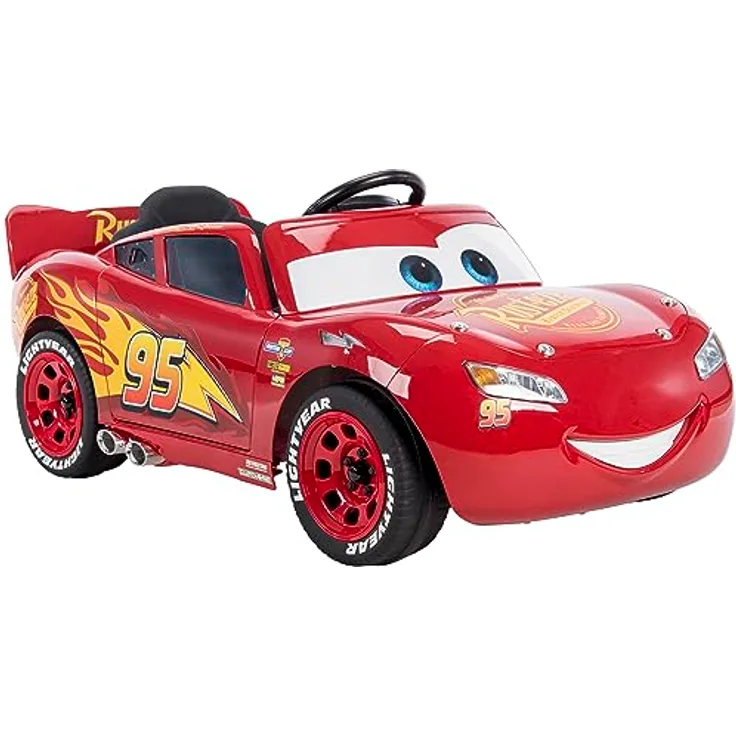 Huffy Elektro-Kinderauto Cars Lightning McQueen, 7.2V mit Scheinwerfern, Autosounds und Belastbarkeit 27 kg