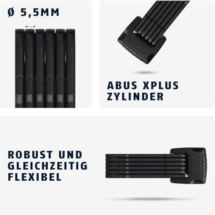 Abus Faltschloss BORDO Granit 6500K/90 BK SH – Bild 5