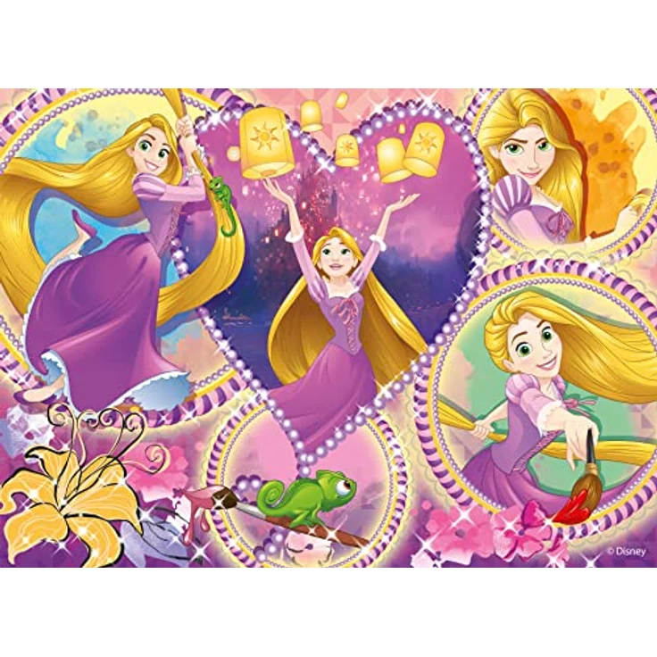Lisciani Disney Prinzessinnen Puzzle, 4 x 48 Teile, 2 in 1 doppelseitig mit Ausmal-Rückseite, Qualitätsmanufaktur aus Italien, 192 dicke Teile für Kinder ab 3 Jahren – Bild 5