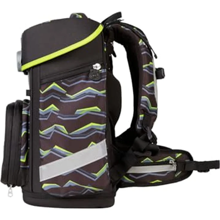SCHOOL-MOOD® Schulrucksack Champion Maxx Pro Finn (Raubkatze), 7-tlg. Set mit höhenverstellbarem System, ergonomischem Rückenpolster und reflektierenden Flächen – Bild 4
