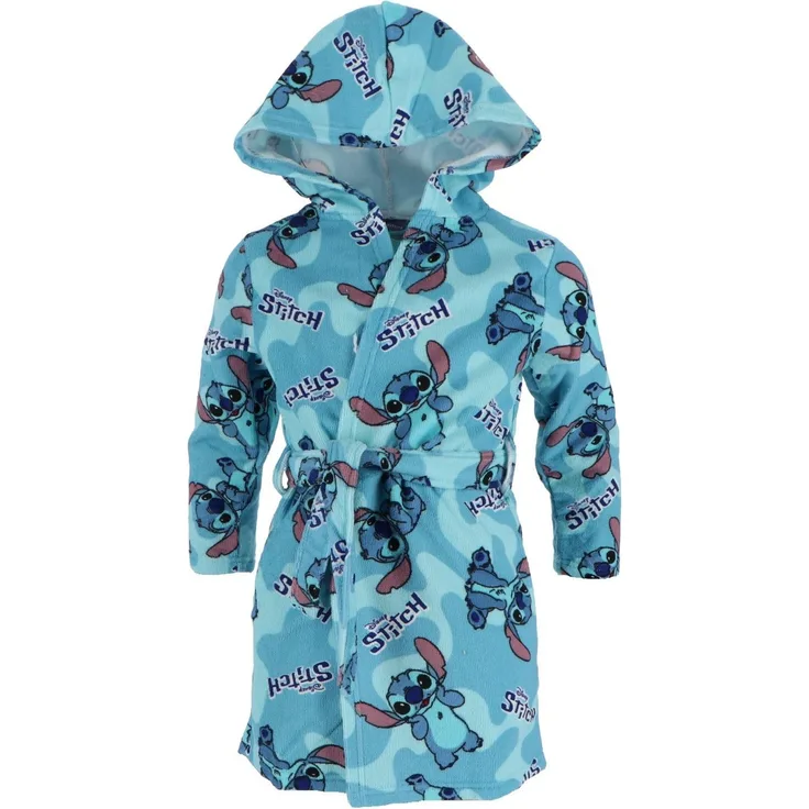 Lilo & Stitch Kinderbademantel Disney Lilo & Stitch Bademantel Kapuzenbademantel für Kinder in flauschigem Polyester