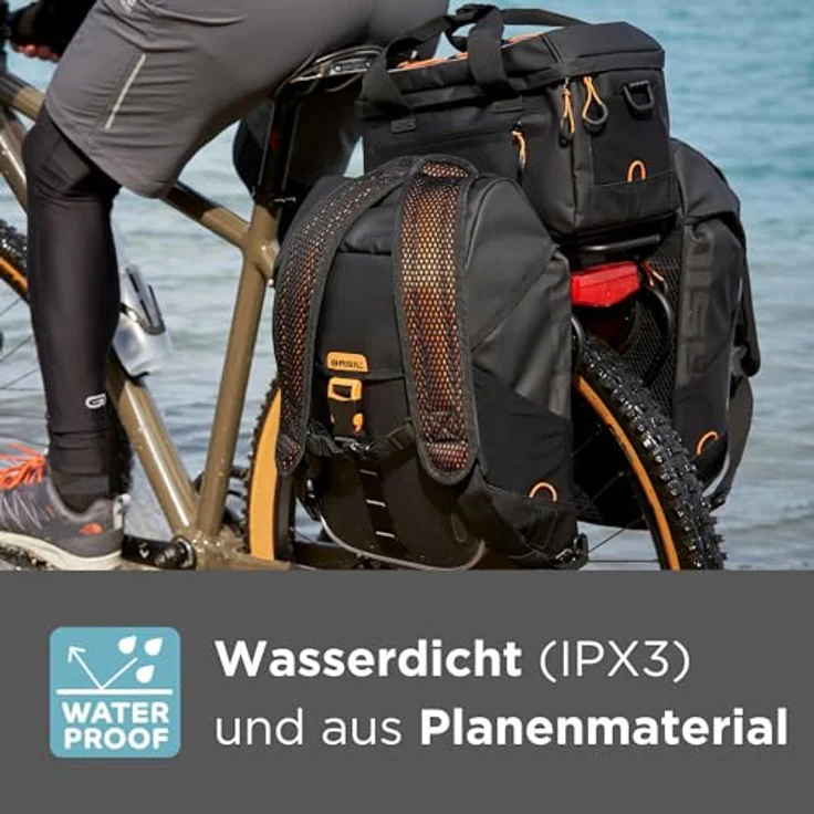 Basil Miles Trunkbag, Velotasche 7 l, wasserdicht, mit MIK-Adapterplatte, schwarze Rahmentasche – Bild 4