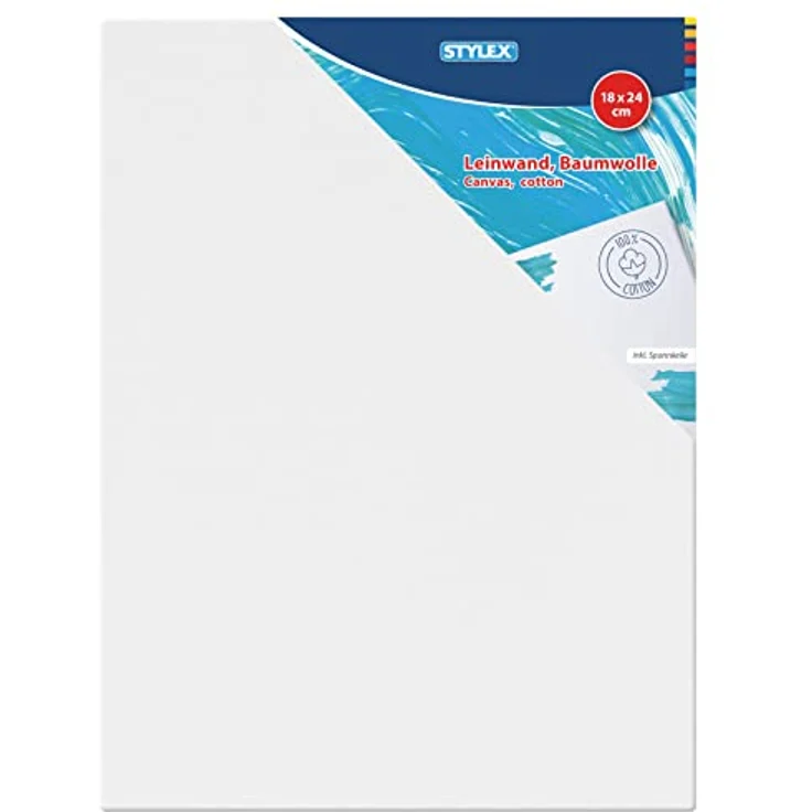 Stylex 28633-P6 Keilrahmen 18 x 24 cm - 6 Stück, Leinwand aus 100 % Baumwollgewebe, grundiert, rückseitig geheftet, für verschiedene Maltechniken – Bild 2