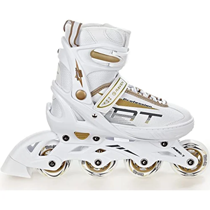 RAVEN Profession 2in1 Schlittschuhe Inlineskates Inliner, verstellbar für Kinder und Erwachsene, White/Gold, Größe 31-35 (20,5cm-23cm) – Bild 5