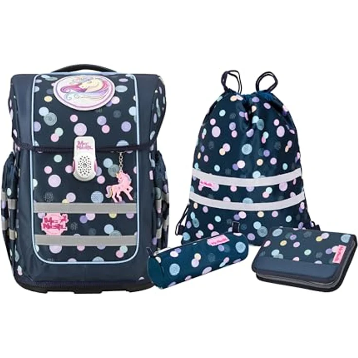 McNeill Schulranzen-Set COMPACTO, 5tlg. - Kollektion 2024 (POLLY), ergonomisch, verstellbare Gurte, Hauptfach 27 x 38 x 17 cm – Bild 1
