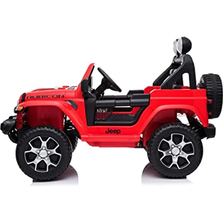 RIRICAR Elektroauto für Kinder 12V Wrangler, Rot, Doppelledersitz, Radio mit Bluetooth- und USB-Eingang, 12V10Ah-Batterie, Eva-Räder, 2,4-GHz-Fernbedienung – Bild 3