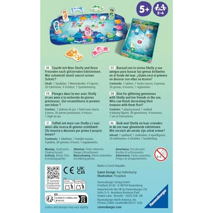Ravensburger 23047 Shelly Ocean, Lauf- und Sammelspiel für Kinder ab 5 Jahren, Familienspiel mit glitzernden Edelsteinen – Bild 3