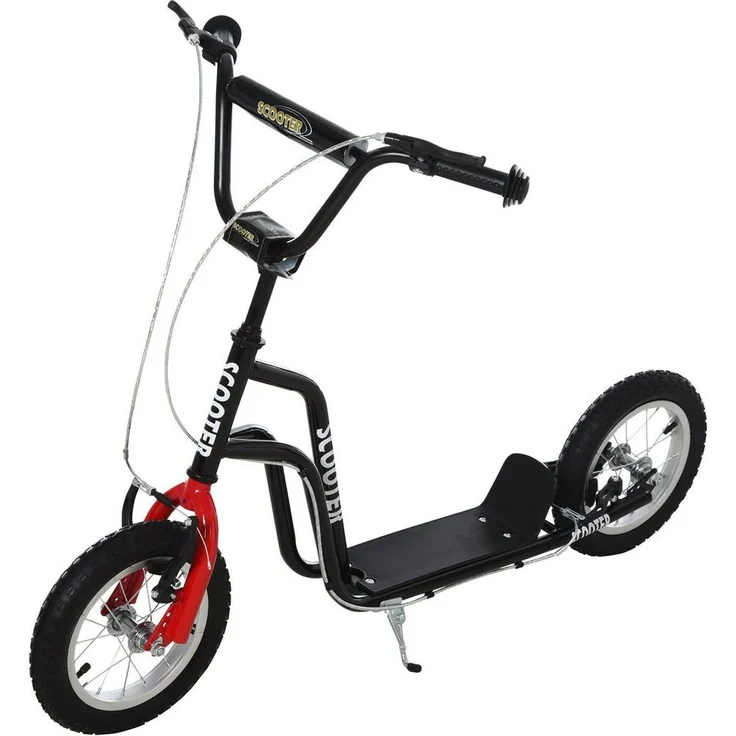 HOMCOM Cityroller Kinderscooter, höhenverstellbar, rutschfeste Reifen, Schwarz, für Kinder ab 5 Jahren