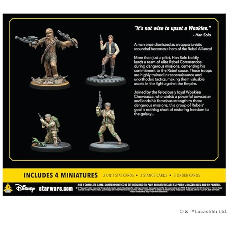 Atomic Mass Games AMGD1027 - Star Wars: Shatterpoint - Real Quiet Like Squad Pack, Erweiterung mit Han Solo, Chewbacca und Rebel Commando Einheiten für 2 Spieler, ab 14 Jahren – Bild 2