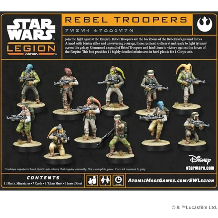 Atomic Mass Games Star Wars Legion - Rebel Troopers, Erweiterung mit 11 hochdetaillierten Miniaturen aus Hartplastik für 1 Korps-Einheit – Bild 2