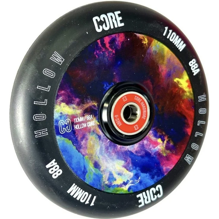 Core Action Sports Stuntscooter Core Hollow V2 Stunt-Scooter Rolle 110mm Galaxy/PU Schwarz, Leichte Aluminiumkonstruktion, 88a Urethan, ABEC 9 Lager – Bild 1