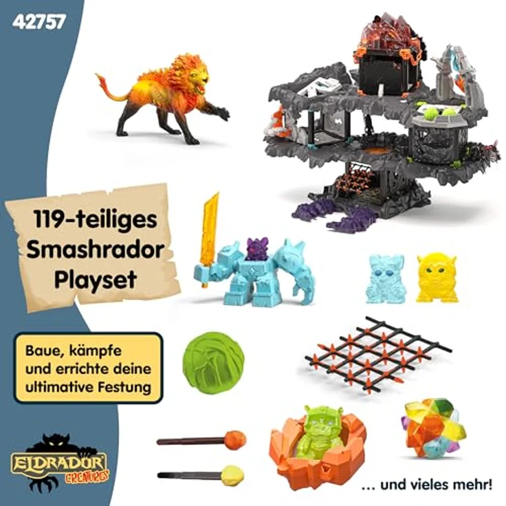 Schleich MasterCave Smashrador, Eldrador Creature mit 18 Action-Funktionen, 5 wechselnden LED-Farben und verschiedenen Schussmechanismen – Bild 5