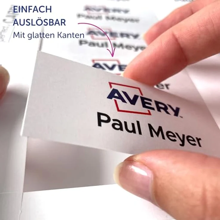 AVERY Zweckform Namensetiketten, 160 Stück, weiß, 74,0 x 34,0 mm, bedruckbar mit InkJet und Laser, ablösbar – Bild 5