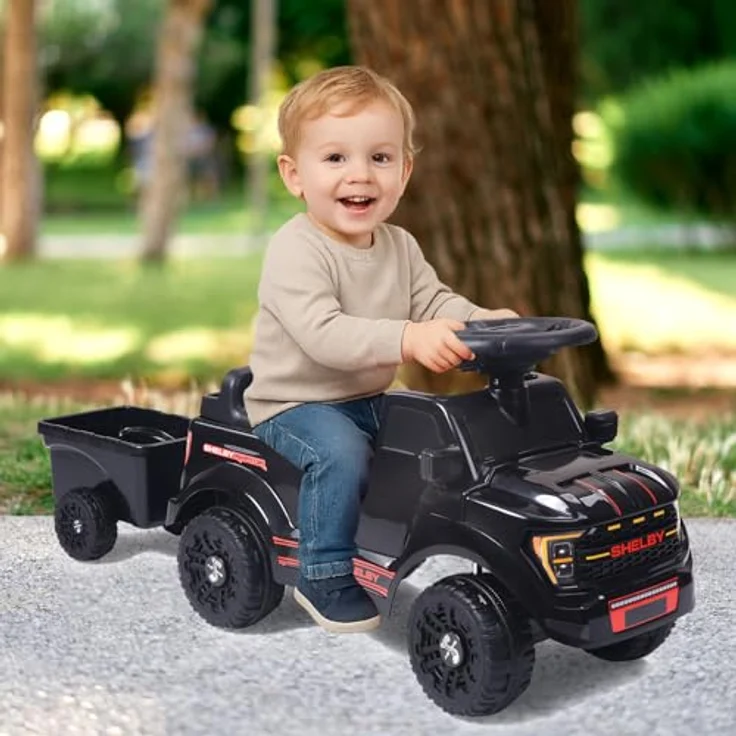 Schwarz Kitchen Rutscher Shelby Ford F-150 Raptor mit Anhänger, schwarz - Robuste Bauweise, fördert motorische Fähigkeiten, geeignet für Innen- und Außenbereich – Bild 2