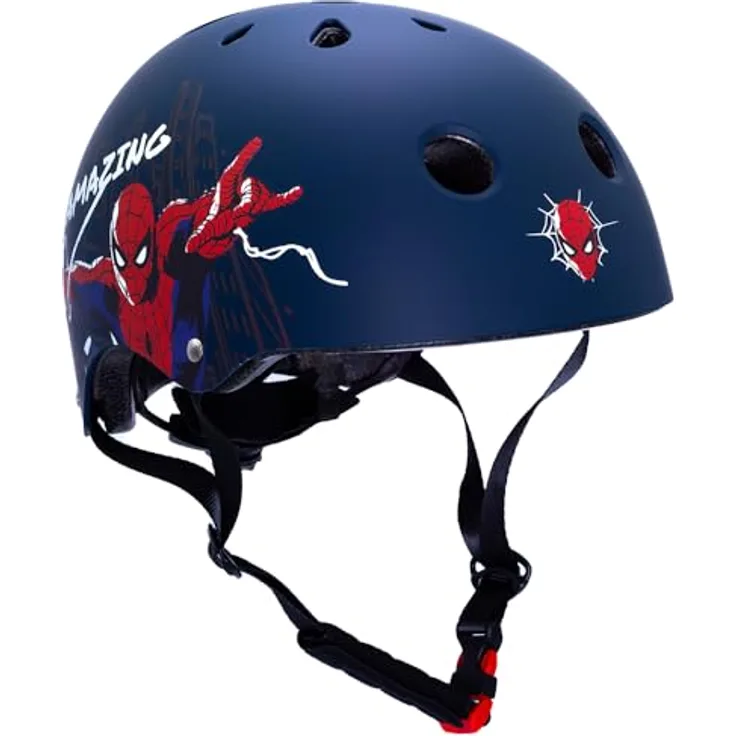 Seven Polska Marvel Fahrradhelm Spiderman Amazing, Skater, 52-56cm, leicht, matt blau