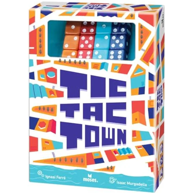 moses 90181 Tic Tac Town Würfelspiel, Gelb, ab 8 Jahren, Für 2-4 Spielende, Würfelglück und Planungsgeschick