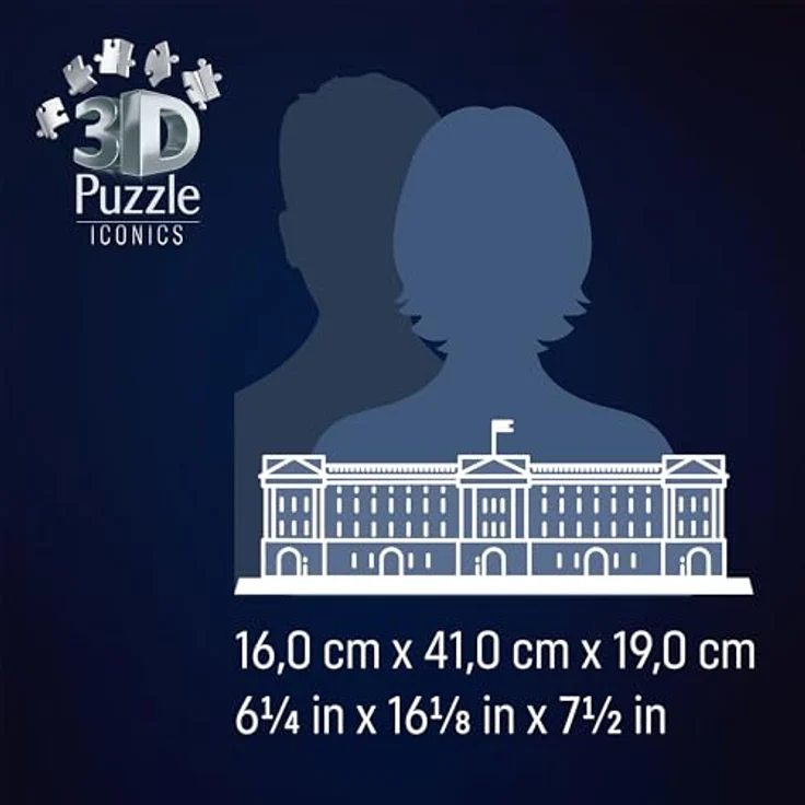 Ravensburger 3D Puzzle Iconics: Buckingham Palace - mit LED Beleuchtung und 216 Puzzleteilen, 18,90 cm x 40,90 cm x 15,90 cm – Bild 4