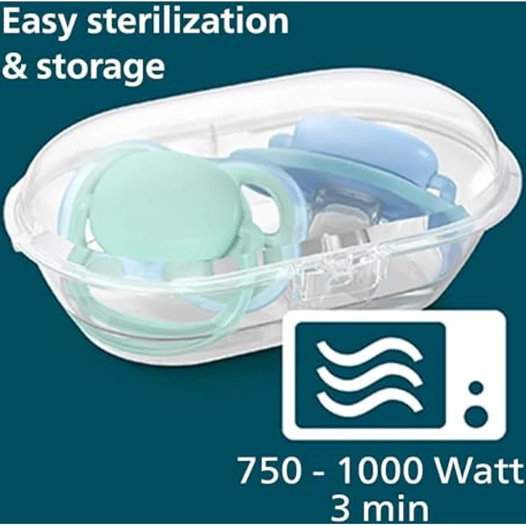 Philips Avent Ultra Air Day & Night Schnuller für Babys, 6-18 Monate, 4 Stück: 2 x Ultra Air Night Leuchtschnuller, 2 x Ultra Air Day Schnuller, inkl. Sterilisationsbox, BPA-frei – Bild 5