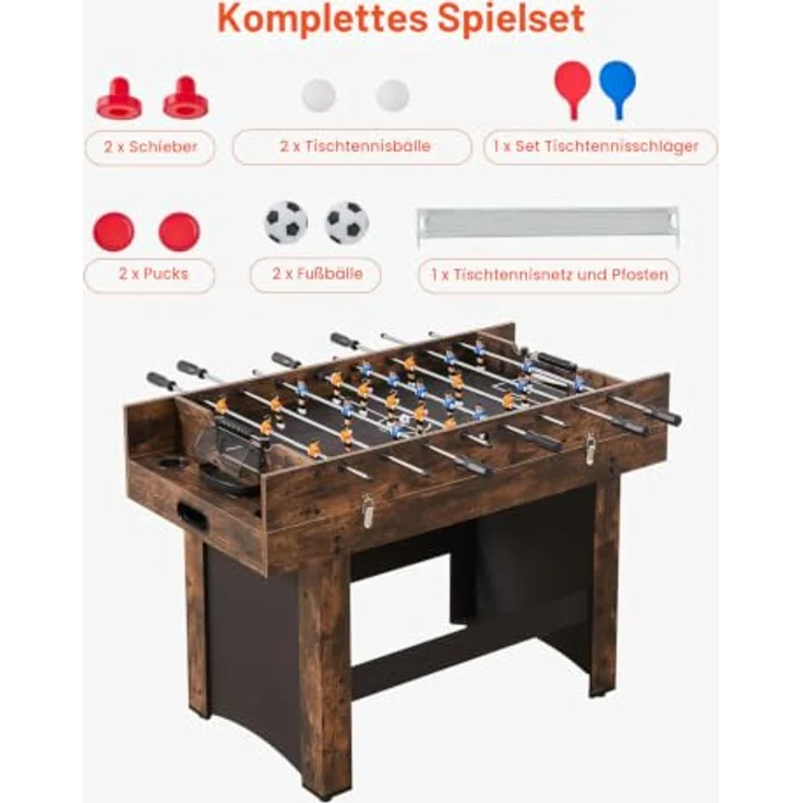 VEVOR 3-in-1 Air Hockey Tisch (214 cm), Multi-Kombinationstisch für Airhockey, Tischfußball & Tischtennis mit robustem Design und umfangreichem Zubehör – Bild 5