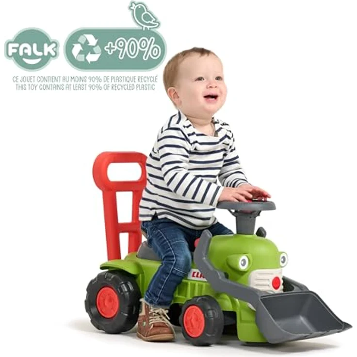 FALK Vintage Trader Claas Frontbagger, ab 12 Monaten, 90% recycelter Kunststoff, mit Hupe 912D, grün – Bild 2