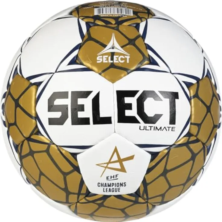 Select Champions League Ultimate Official EHF Handball 200035, Unisex handballs, Gold, 3 EU - Synthetic Leather