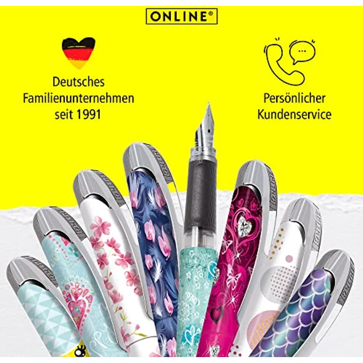Online Pen Füller College Füllhalter, ergonomisch, ideal für die Schule, hergestellt in Deutschland, Blau – Bild 7