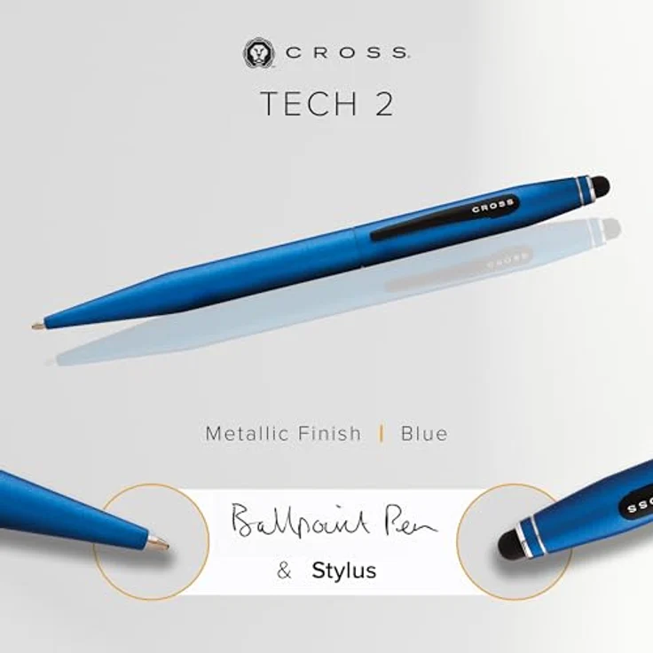 OTTO Füllfederhalter Kugelschreiber Tech2 mit Stylus Metallic Blau, Zwei-Funktionen Kugelschreiber in Geschenk-Box – Bild 2