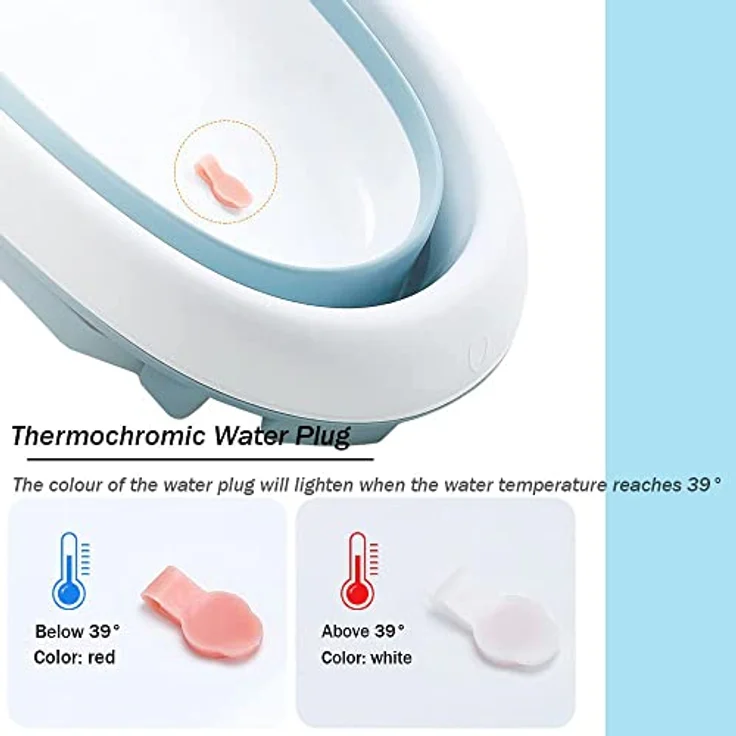 Groß Faltbare Baby Badewanne mit 55 Litern Volumen, Baby Wanne Inkl. Badewanneneinsatz Baby, Kinder Bälle, Baby-haarwaschbecher, Babybadewanne Faltbar für Babys 0-6 Jahre, 80 X 49 X 25 cm – Bild 7