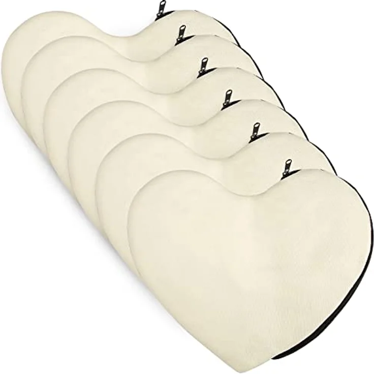 Sealmic Herzförmige Stoffbeutel zum Bemalen, 6 Stück DIY Blanko Kosmetiktaschen, 25 x 20.5 cm, langlebig und vielseitig für Schule, Reise und Alltag – Bild 1