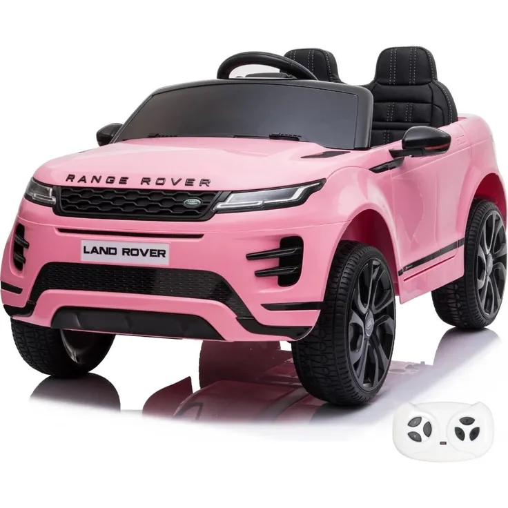 Range Rover Evoque Kinder Elektro Auto 12V, mit Fernbedienung, Sicherheitsgurten, MP3-Player, rosa, für 2 bis 6 Jahre