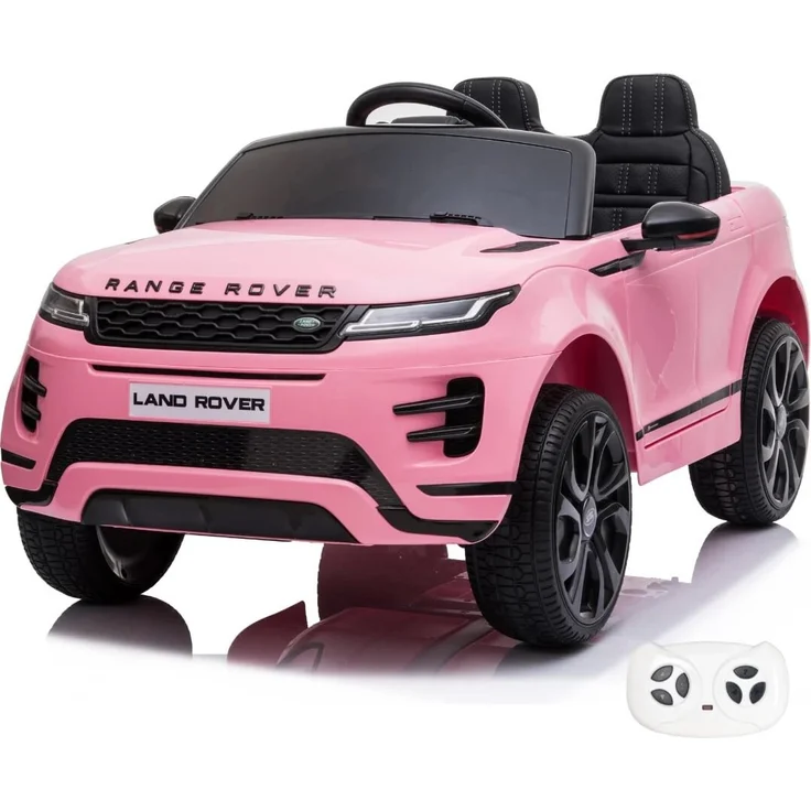 Range Rover Evoque Kinder Elektro Auto 12V, mit Fernbedienung, Sicherheitsgurten, MP3-Player, rosa, für 2 bis 6 Jahre