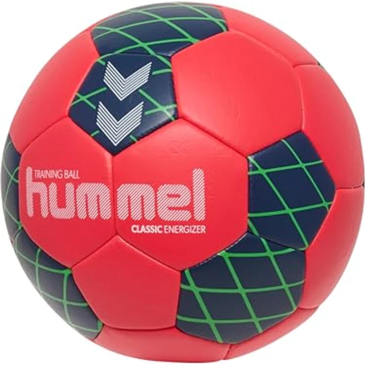 hummel hmlCLASSIC Energizer HB, RED/Marine/Green Handball mit winded bladder – Bild 1