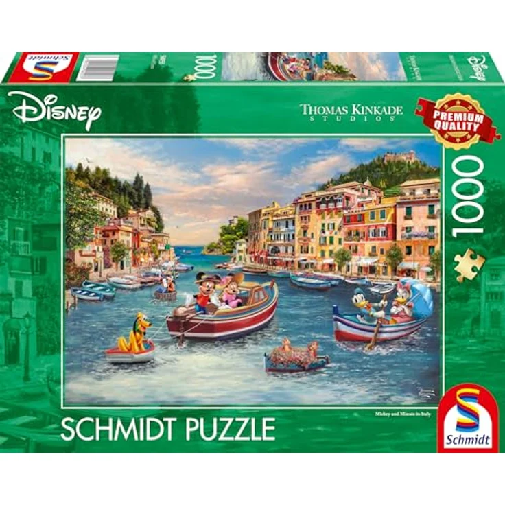 Schmidt Spiele 58053 Disney Mickey & Minnie in Italy, 1000 Teile Puzzle mit Premium-Qualität und spezieller Leinenstruktur, 69,3 x 49,3 cm – Bild 4