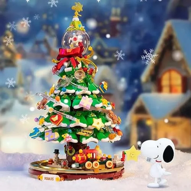 Pantasy Peanuts - Snoopy Weihnachtsbaum, Klemmbaustein-Set mit 1300 Teilen, fördert Kreativität und Feinmotorik, nostalgischer Charme für Fans ab 8 Jahren – Bild 2
