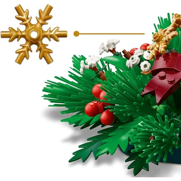 LEGO Iconic 40743 Weihnachtsgesteck Bausatz, festliche Weihnachtsdeko mit roter Kerze und bunten Details, mehrfarbig – Bild 6