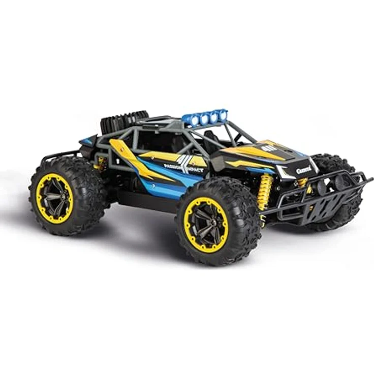 Carrera® RC-Auto Passion Impact 3.0, Offroader mit 2,4 GHz Steuerung, blau-gelb-schwarz, 20 km/h, 29 cm, wiederaufladbarer Akku – Bild 4