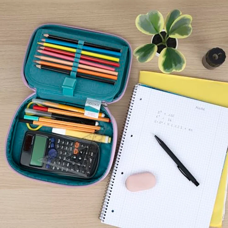 neoxx Schreibgeräteetui Schlamperbox Dunk, Candy Party - Praktisches Federmäppchen mit recyceltem Innenfutter und Stift-Flap – Bild 7