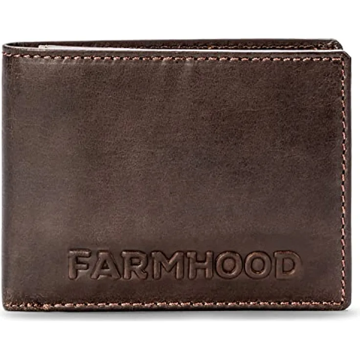 FARMHOOD Nashville Herren mittelgroße Leder Geldbörse | RFID-Schutz & viele Fächer | Portemonnaie 13 cm