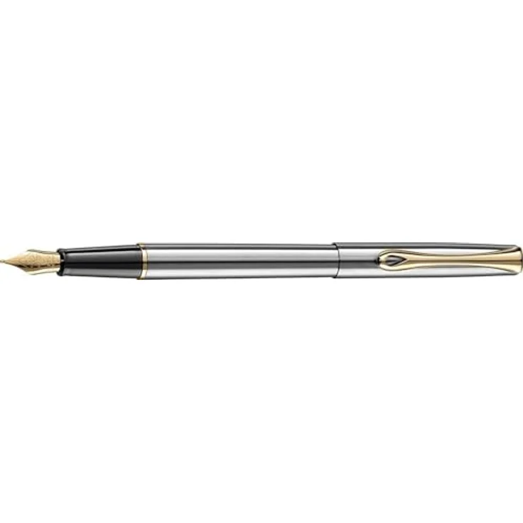 DIPLOMAT Füllhalter Traveller Edelstahl vergoldet, Edelstahlfeder, in Geschenke-Etui, MADE IN GERMANY – Bild 2