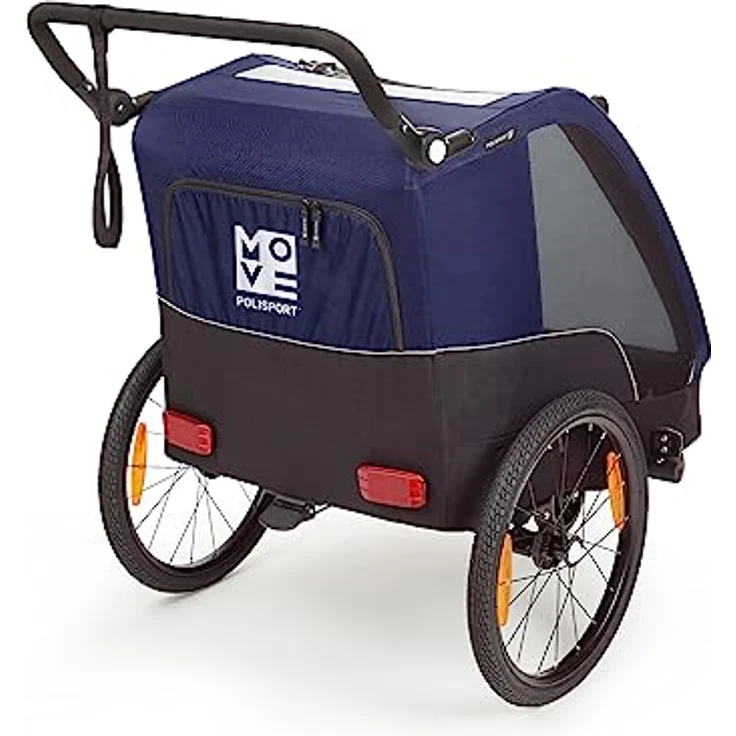 Polisport Fahrradkinderanhänger Trailer + Stroller 75102120, 2-in-1 mit Buggyfunktion, faltbar, für 1-2 Kinder, Sicherheitsmerkmale und Wasserabweisendes Gewebe – Bild 2