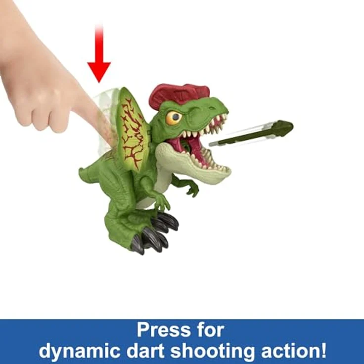 JURASSIC WORLD Dilophosaurus - Dinosaurierspielzeug mit Geräuschen und Pfeilen für wilden Kampfspaß authentisches Aussehen, 20 cm lang, für Kinder ab 4 Jahren, HNT66 – Bild 3