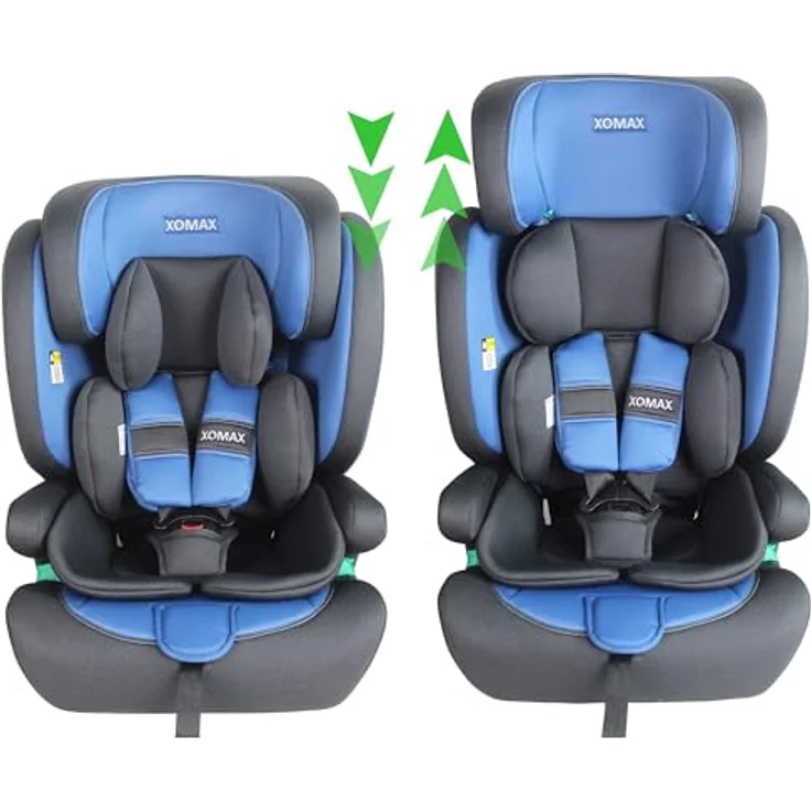 XOMAX LM238, Autokindersitz ISOFIX anthrazit-blau, für Kinder 9-36 kg, ab 15 Monaten bis 12 Jahre, verstellbar, waschbare Bezüge – Bild 8